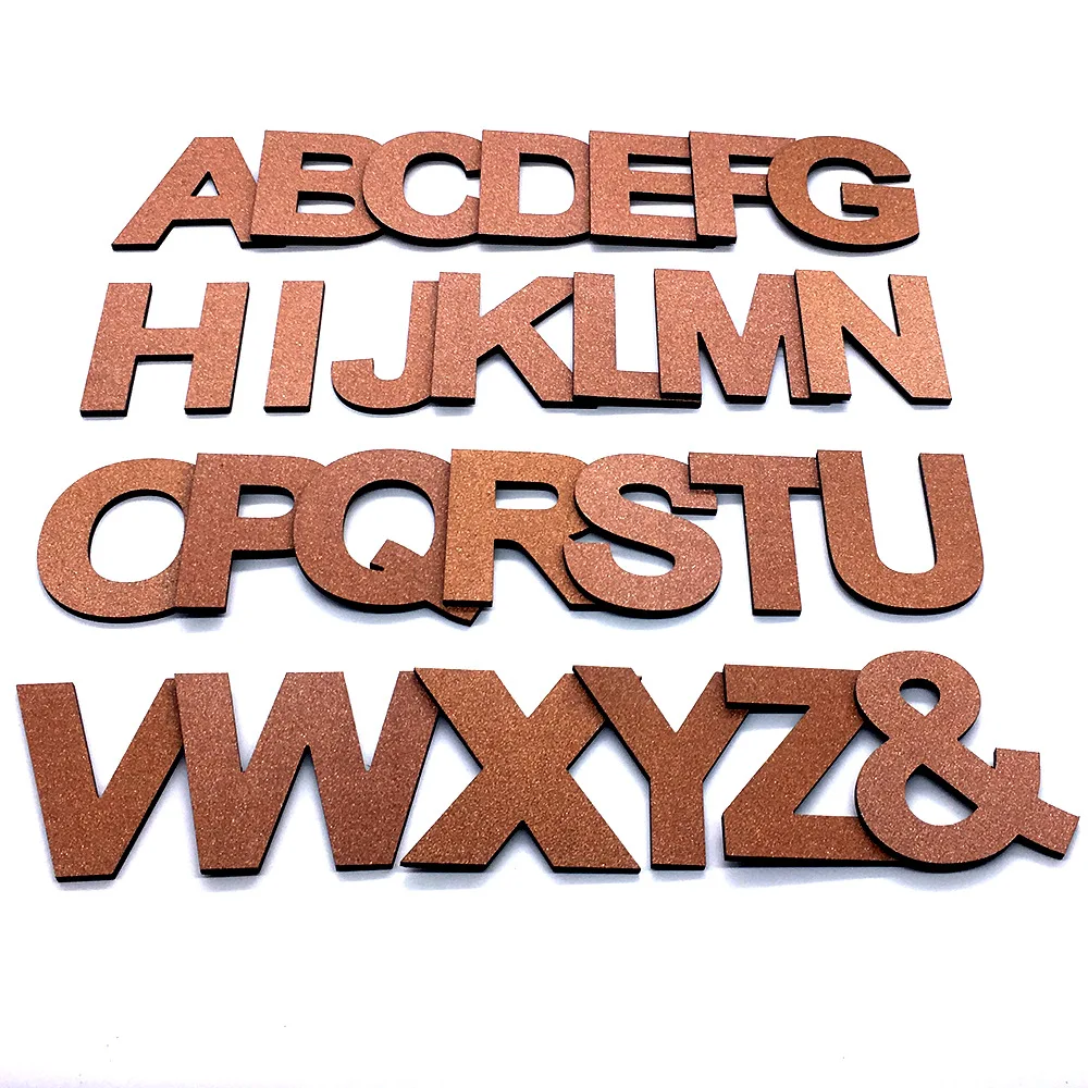 

3D Shine Copper Capital English Letters Wall Stickers PVC Foam Board Alphabet Art Poster Living Room Love Gifts DIY Wall Decor