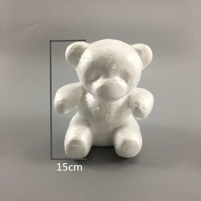 1 шт. 15 см/20 см/35 см пена Роза медведь плесень DIY игрушка Искусственный цветок розы медведь пластик медведь розы собака удачи модель - Цвет: 15cm bear model