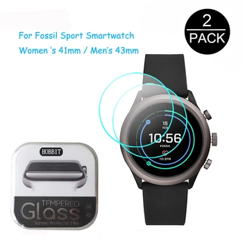

2Pack For Fossil Sport Smartwatch Men's Watch 43mm Women's 41mm 0.3mm 2.5D 9H Tempered Glass Screen Protector Clear LCD Film