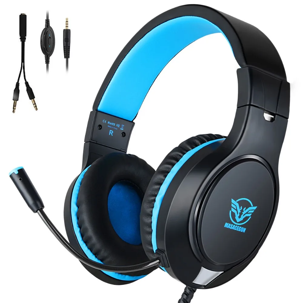 

Gaming Headset for Xbox One PS4 Nintendo Switch Bass Surround and Noise Cancelling with Flexible Mic 3.5mm Over-Ear Headphones