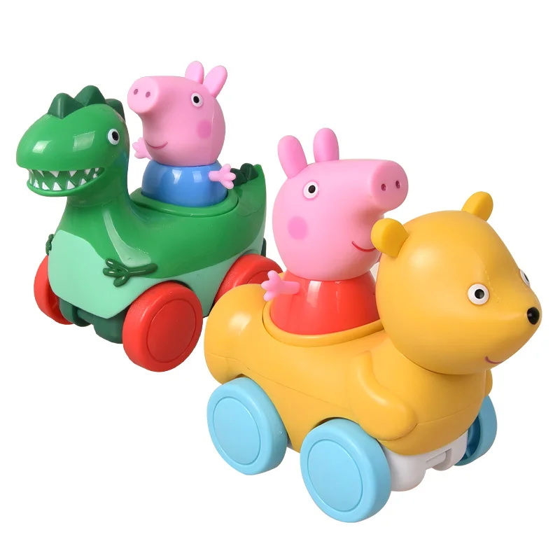 Genuine Peppa Pig 582171 cartoon peppa sport car racing car Connectable toy kids toy gift