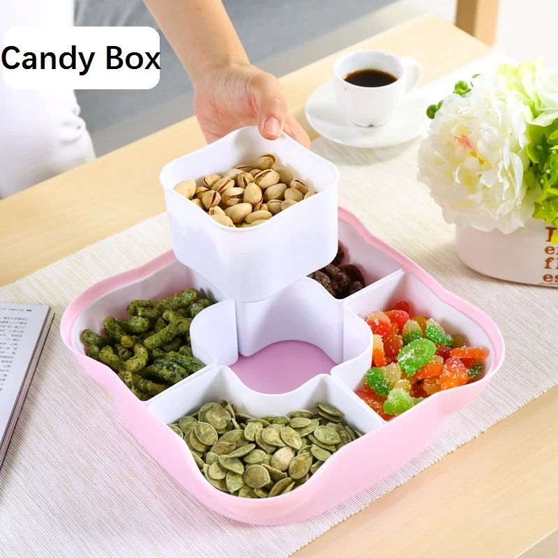 

Candy Box with lid dried fruit seeds plate fruit Snack box storage box