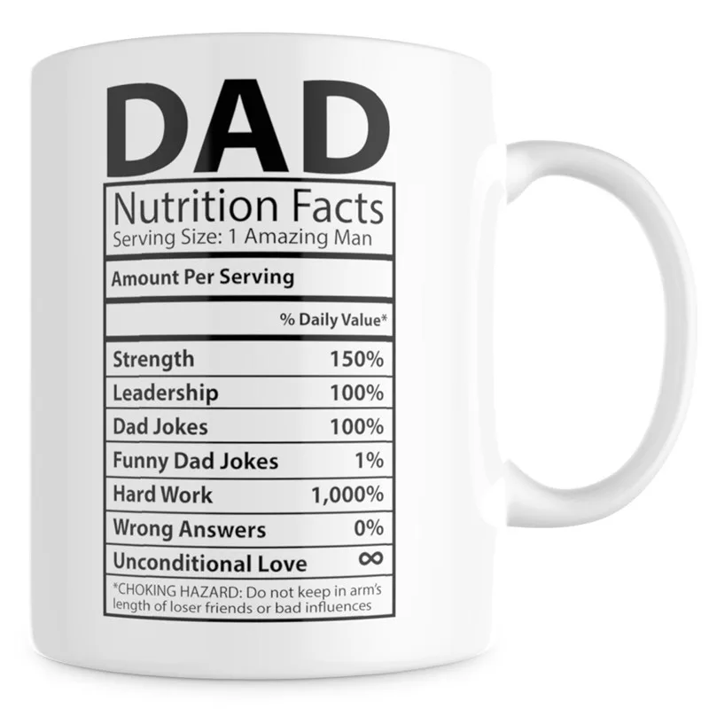Dad Nutritional Facts Mug Dad  Birthday Gift New Dad Gift Fathers Day Gift Funny