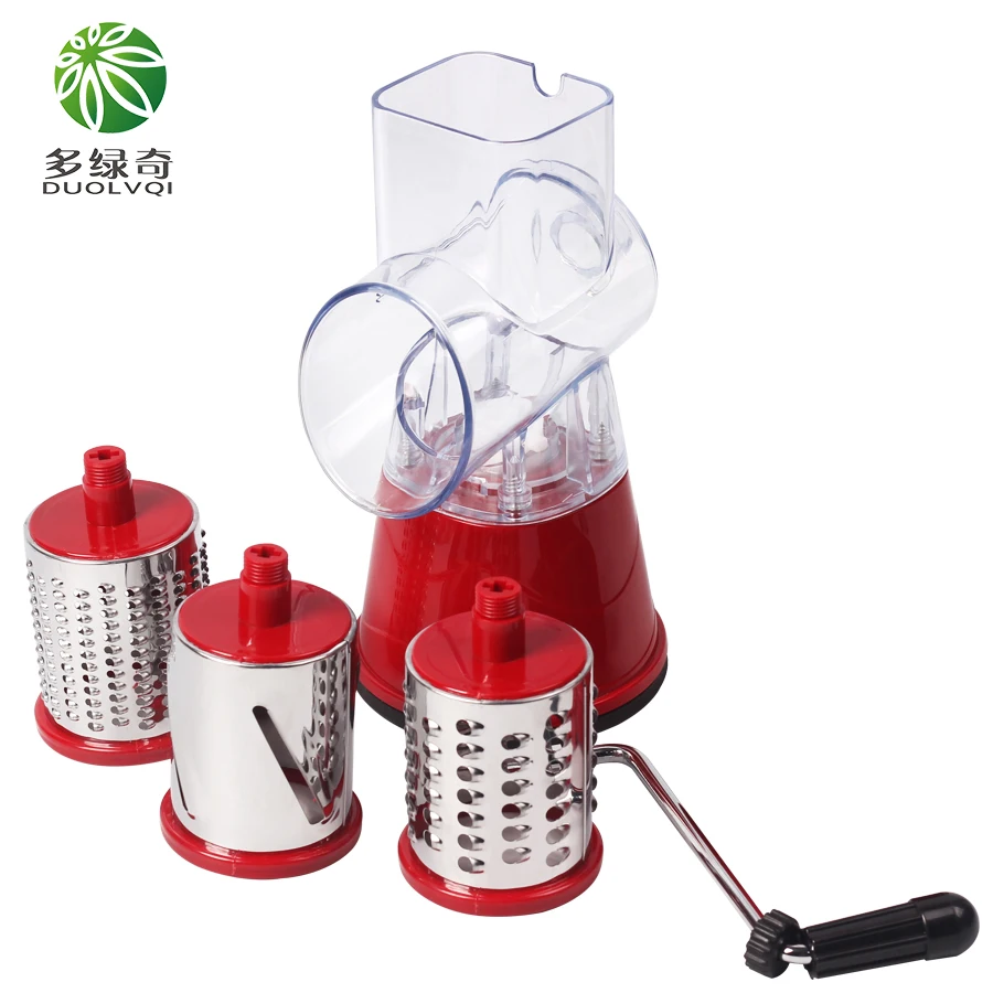 Ceny DUOLVQI ręczna krajalnica do warzyw krajalnica do kuchni akcesoria wielofunkcyjna okrągła krajalnica mandolina ser ziemniaczany gadżety kuchenne