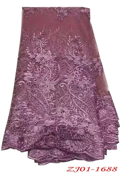 

Latest French Nigerian Laces Fabric 2019 High Quality Tulle African Laces Fabric Wedding African French Tulle Lace Z117