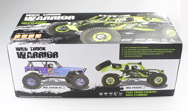 WLtoys 10428 1/10 2,4G 4WD RC Monster гусеничный RC автомобиль с светодиодный свет RC скалолазка дистанционного Управление Электрический дикий трек воин