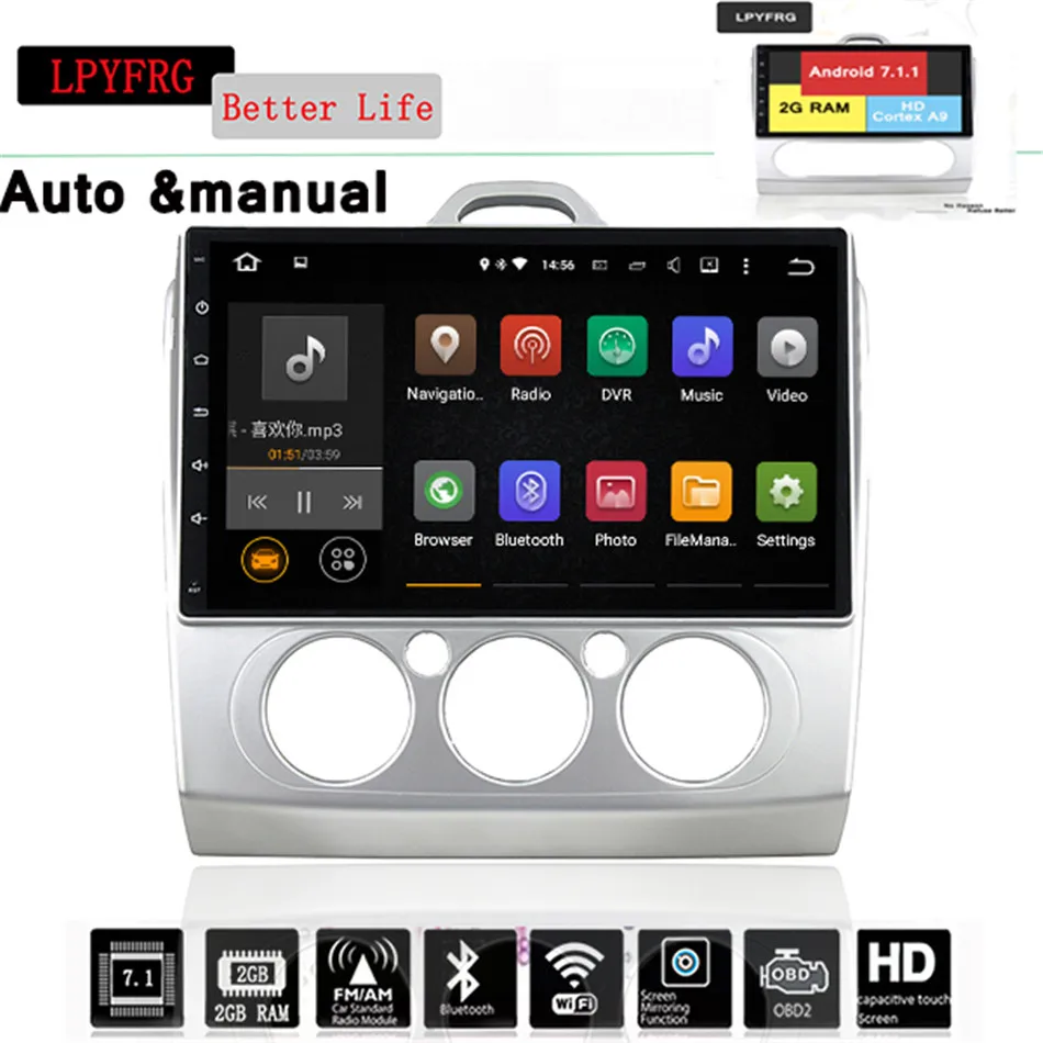 Sale Android 9.0 Octa core 10.1" Car DVD Player For FORD/FOCUS 2 /MONDEO/S-MAX/CONNECT 05-2008 2009 2010 2011 head unit Car GPS Radio 2