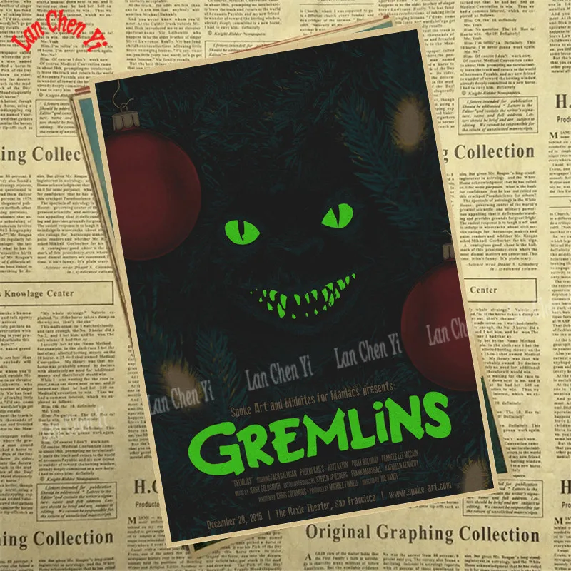 Gremlins Фэнтези фильм ужасов крафт бумага Плакат кафе высокое качество печати рисунок ядро декоративная живопись