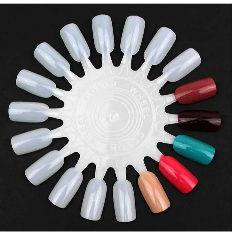 

10pcs Clear/Natural Nail Art Tips Palette Practice Sample Round Wheel Acrylic Polish Display Color Board Manicure Tools
