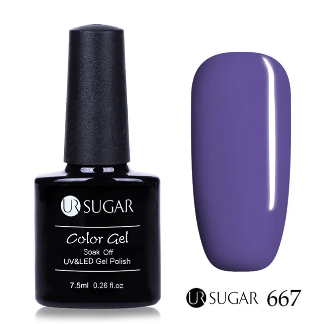 UR SUGAR 7,5 мл УФ светодиодный гель для ногтей Гель-лак для ногтей лак для дизайна ногтей долговечный отмачиваемый Гель-лак - Цвет: 667