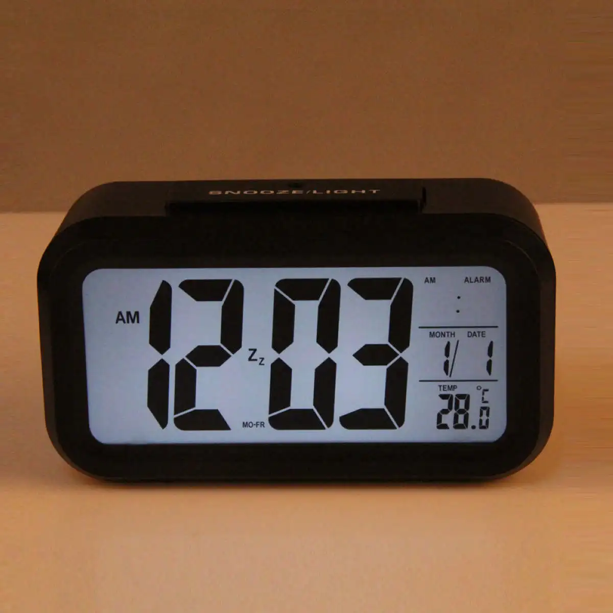 JX-LCLYL LED Digital Backlight Display Desk Alarm Clock Thermometer Calendar Time Snooze