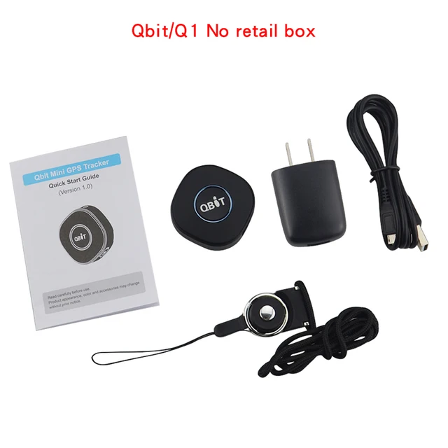 Multi function Mini GPS Tracker Qbit Q1 Tracked by SMS APP  Waterproof SOS realtime tracking