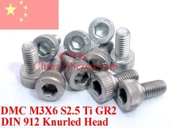 

Titanium screw M3x6 DIN 912 Socket head Hex 2.5 Driver Ti GR2 Polished 50 pcs