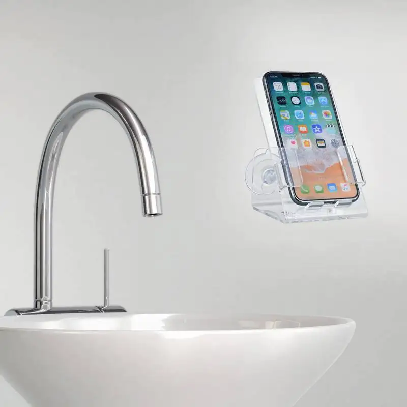 Clear Suction Cup Rack Phone Case Stand Holder Caddy Tray Mount for