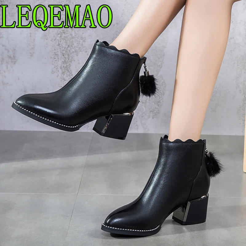 Véritable Talon Zip Qualité 2019 Carré Sexy Haute Bottes Cheville gwqYgd