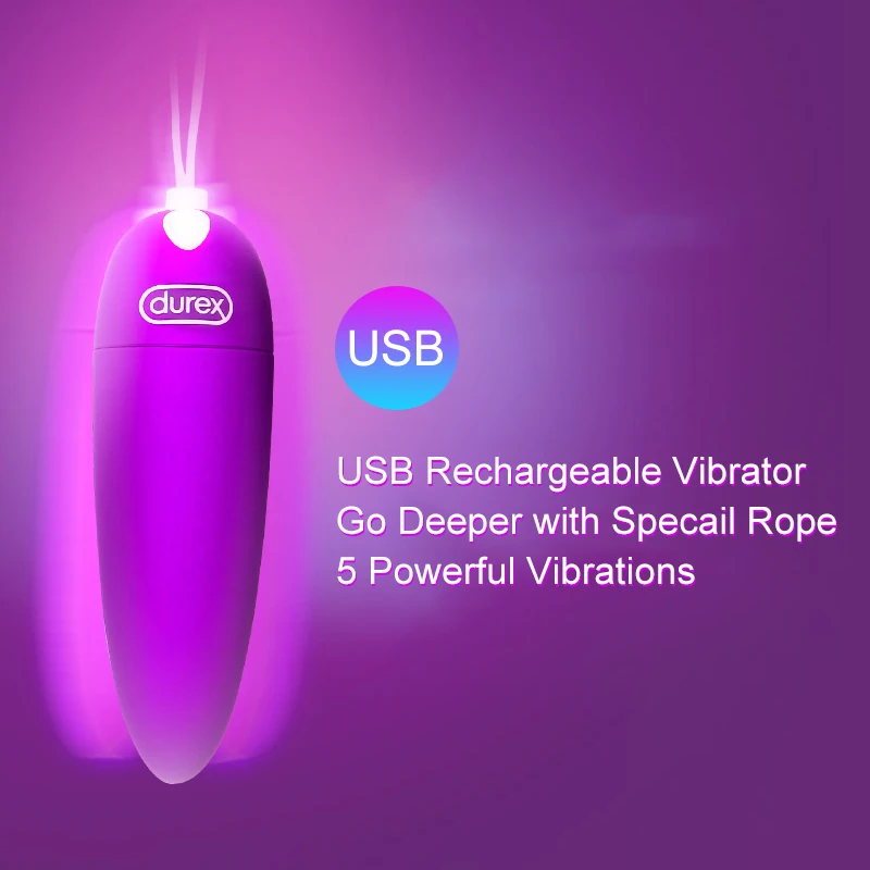 Durex vibrador bala USB G-Spot clítoris huevo vibrador consolador juguetes sexuales para mujer vari