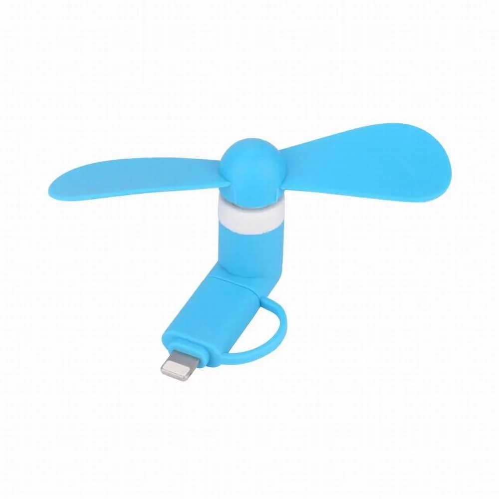 Mini 2 in 1 Portable Micro USB Hand Fan for iPhone 5/6/Samsung/HTC/Android OTG Smartphones USB Gadget