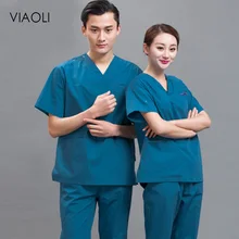 Врач-медсестра Isoiation форма Meidcal скраб Хирургическая Одежда, больница одежды лаборатории Костюм медицинский, короткий рукав