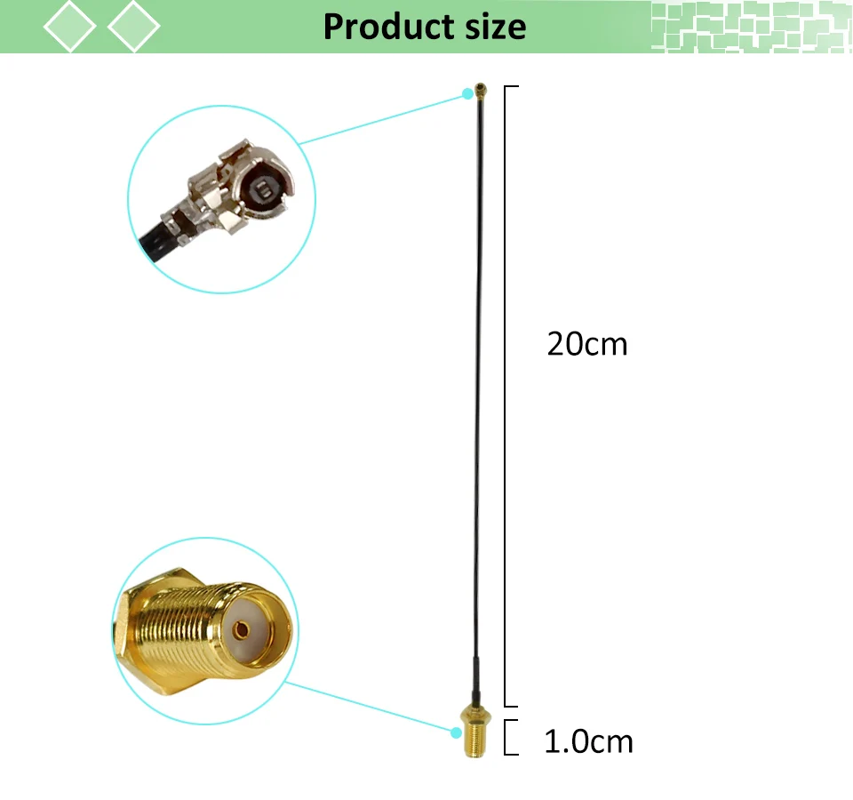 sma conector macho branco 2.4 ghz antena