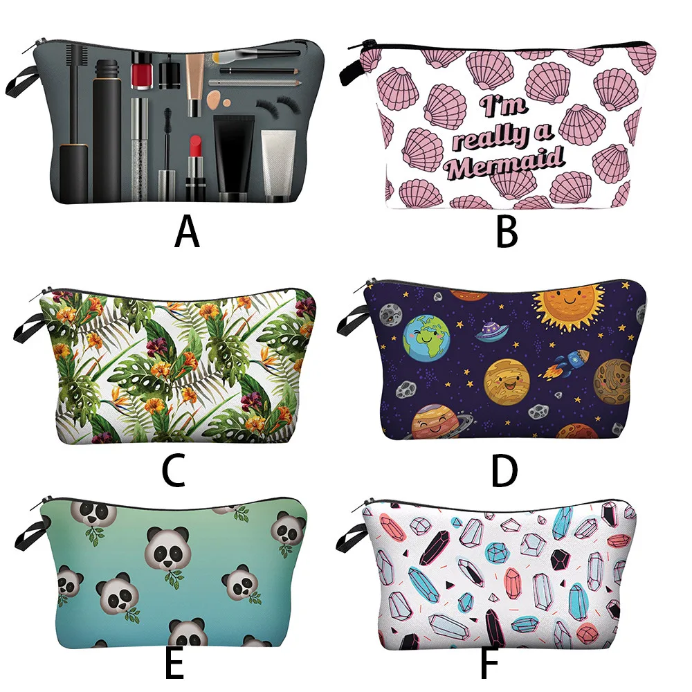 

Cartoon Makeup Bags Toiletries Organizer Storage Travel Women Letters Printing Makeup Cosmetic Bag Storage Travel Wash Handbag