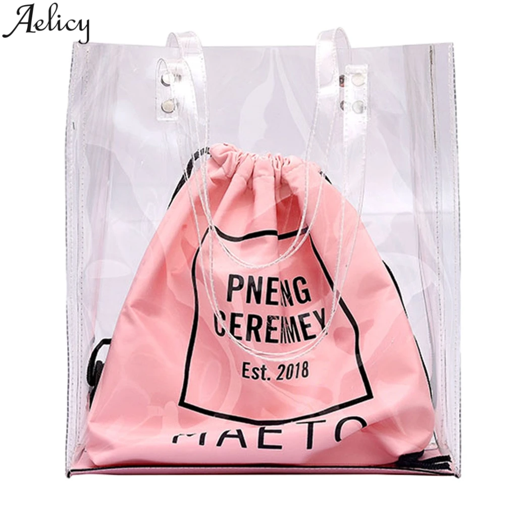 Aelicy прозрачная сумка на одно плечо с надписью Диагональная Сумка через для