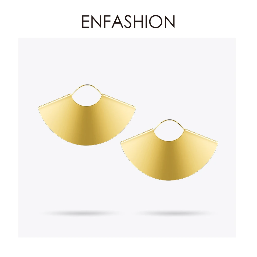 Enfashion оверсайз Camber Fan Висячие серьги золотистого цвета крупные с подвесками для