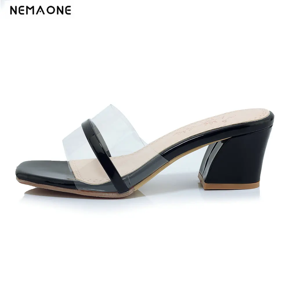 

NEMAONE Slide Square heel Beach Female slipper Women Home Slippers Outside Soft shoes woman sandals