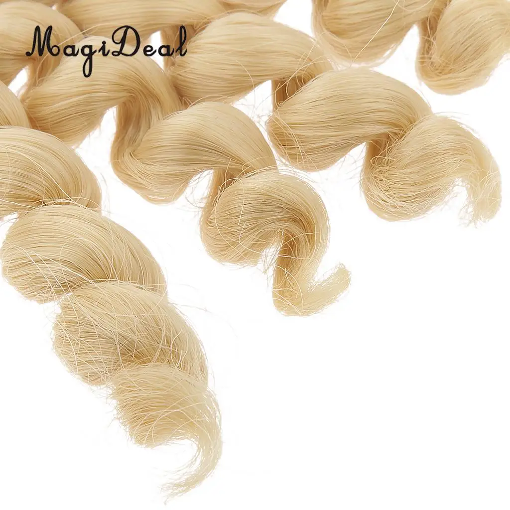 MagiDeal 1Pc 15x100cm DIY Curly Hair Wig Hairpiece for 1/3 1/4 1/6 BJD SD Dolls Model Party Girls Best Birthday Gift 12Colors