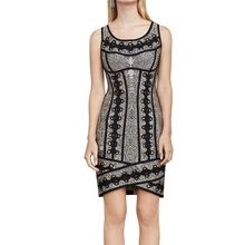 Fashion Women Wear Knitted Cocktail Party Low O Neck Sleeveless Lace Up Gown Bandage Mini Short Sheath Dress Outfit for Girls