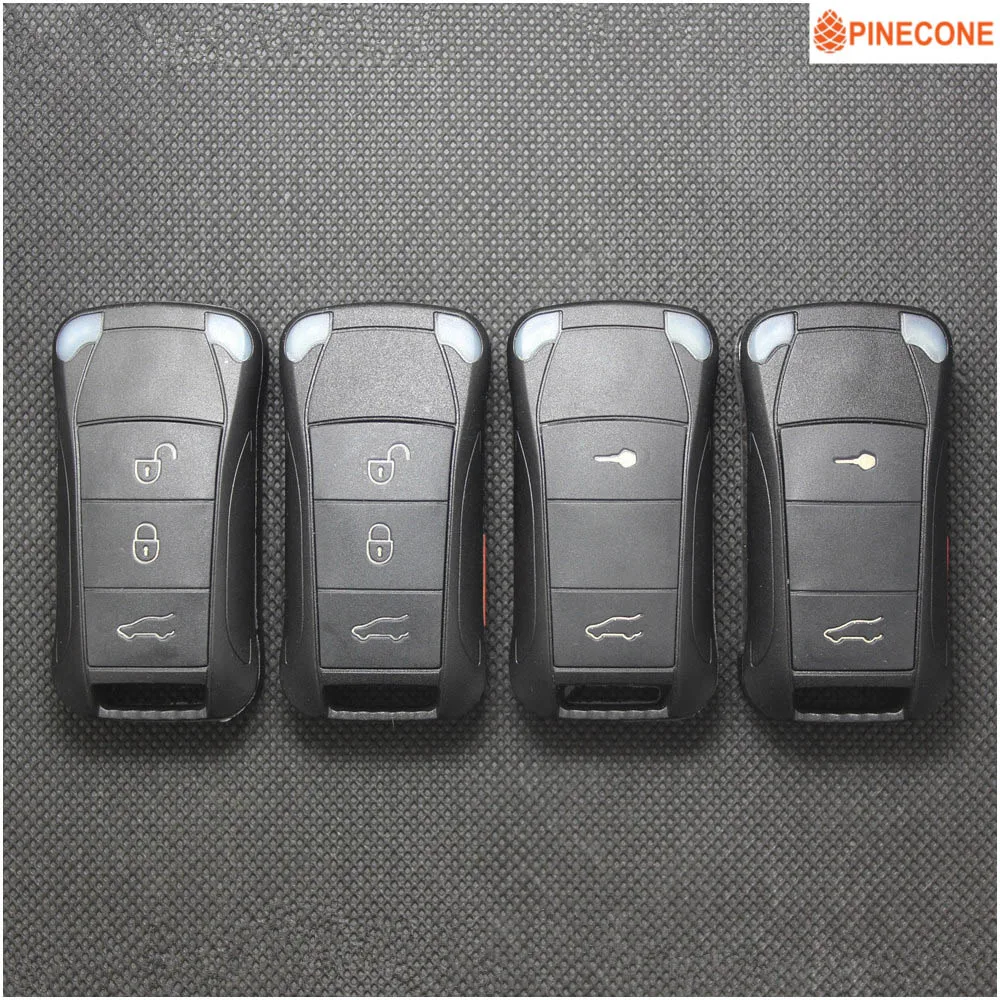 

PINECONE for PORSCHE CAYENNE S GTS Key 2/2+1/3/3+1 Buttons Replace Key Shell Case With Uncut Brass Blade 1 Pc