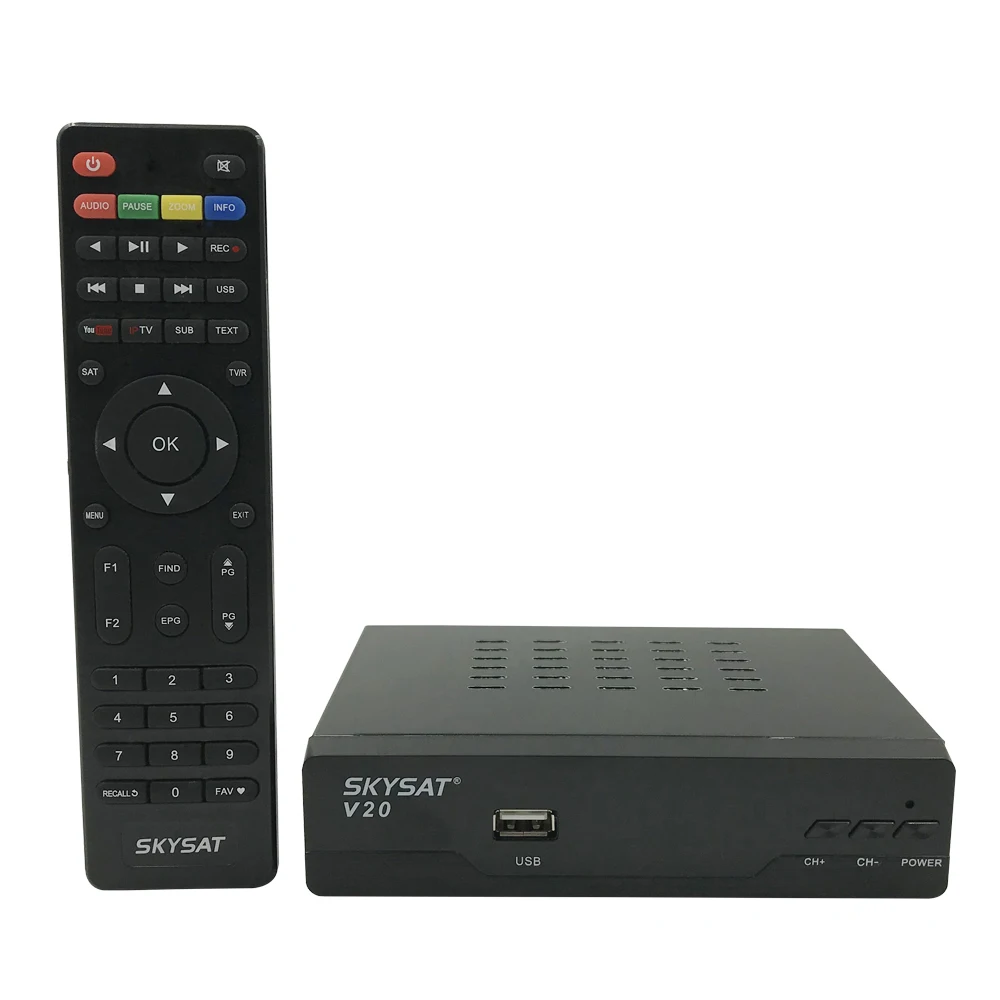 SKYSAT V20 DVB-S2 Satellite Receiver H.265 HEVC no iks,no sks LAN Support CCam Mgcam IPTV M3u Youtube Autoroll Powervu Biss