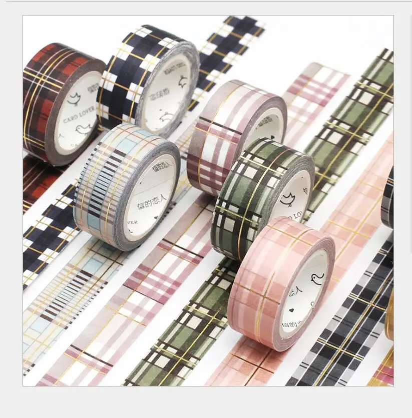 Gold Foil Retro Scottish Grid Checks British College Plaid