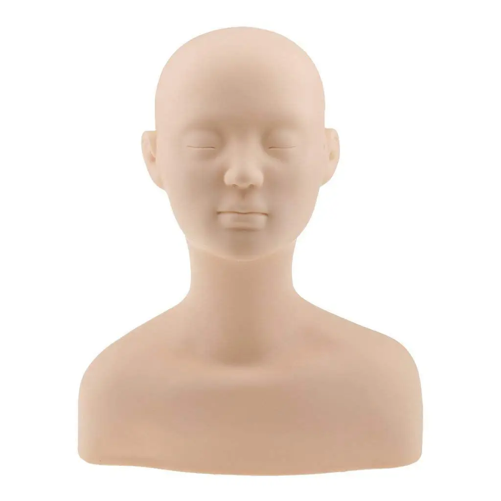 

Professional Head Shoulder Exercise Bone Silicone Manikin For Makeup Extension Eyelash & Massage Exercise