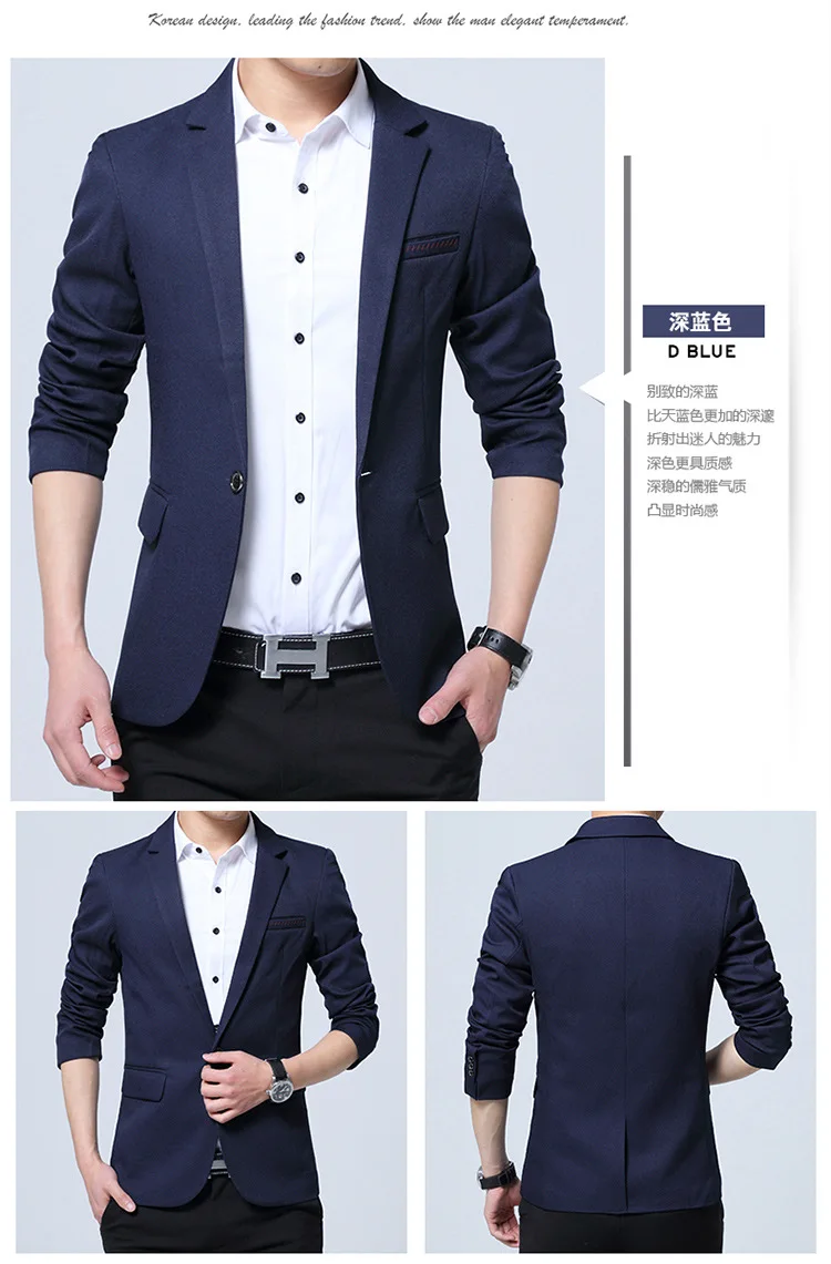 2021 New Fashion Spring and Autumn Casual Men Blazer Cotton Slim England Suit Blaser Masculino Male Jacket Blazer Men Size M-5XL