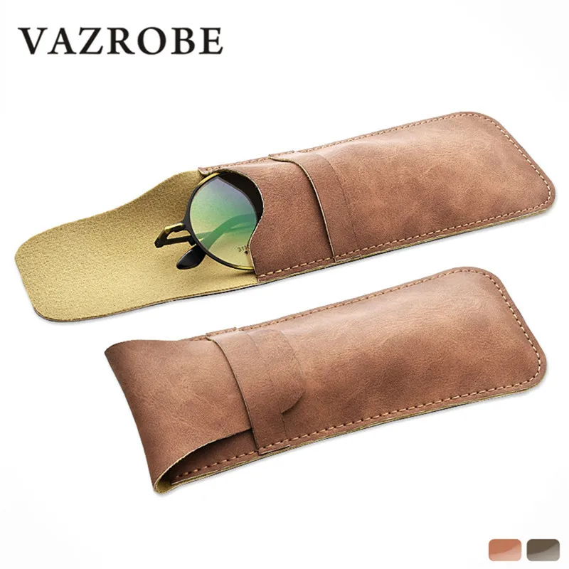 Vazrobe Soft PU Leather Glasses Case Reading Glasses Boxes Storage