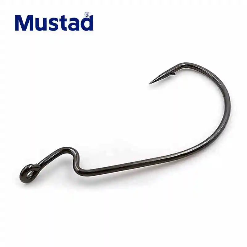 

Authentic Mustad Crank Fishing Hook High carbon Steel Soft Bait Barbed Hooks Crank Sea Carp Striped Bass Weever Ocean Pesca