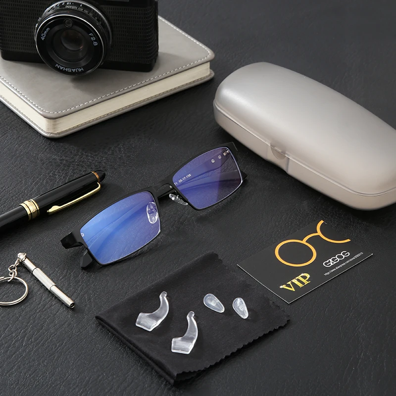 

Anti Blue Light Blocking Filter Reduces Digital Eye Strain Clear Regular Computer Gaming titanium Glasses Improve Comfort