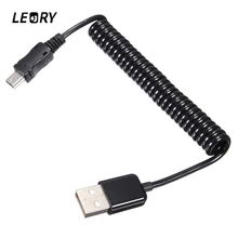 LEORY 1 м мини-usb кабель USB A Тип Мужской USB к мини-usb мужской 5pin соединитель спиральный растягивающийся кабель для передачи данных