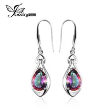 Jewelrypalace Water Drop 6.8ct Genuine Rainbow Fire Mystic Topaz Dangle Earrings Pure 925 Sterling Silver Fine Jewelry For Women