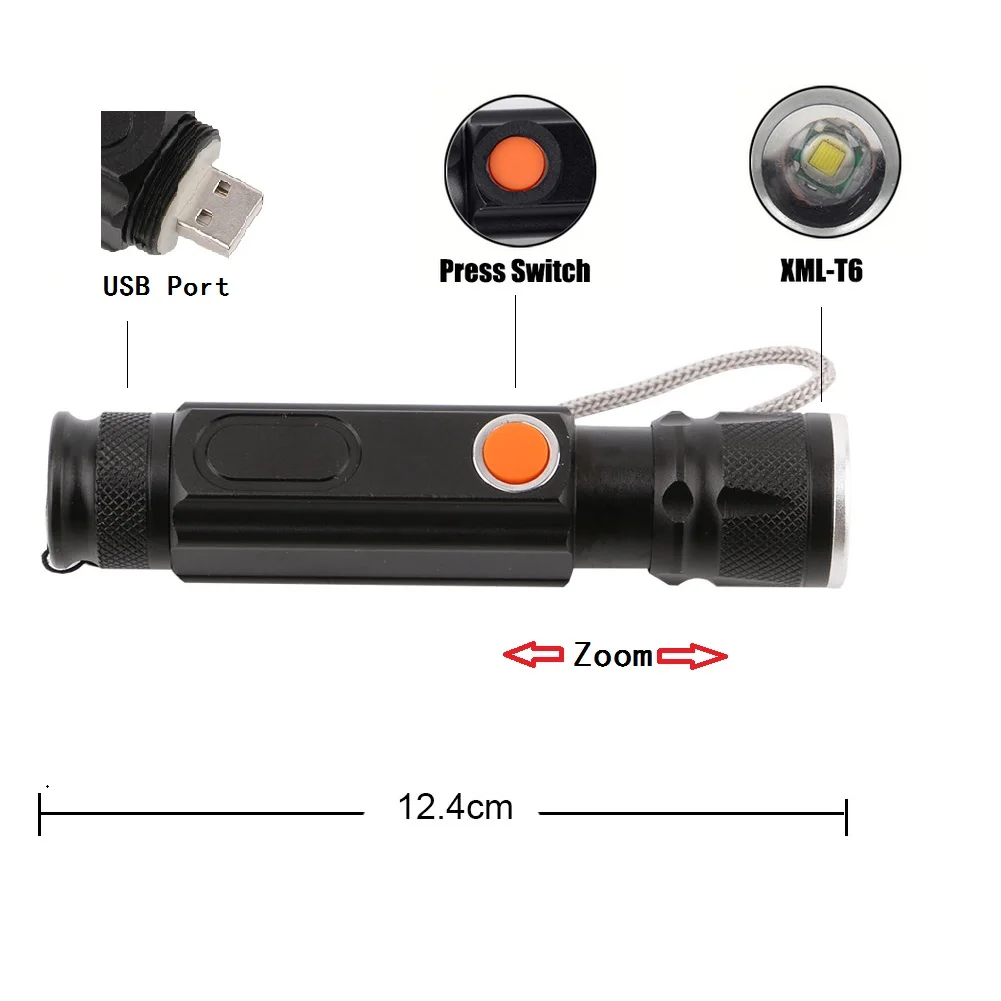 USB 3800lm светильник-вспышка с магнитом COB+ XM-L T6 удобный светодиодный светильник-вспышка USB Перезаряжаемый фонарь, карманный светодиодный светильник-вспышка