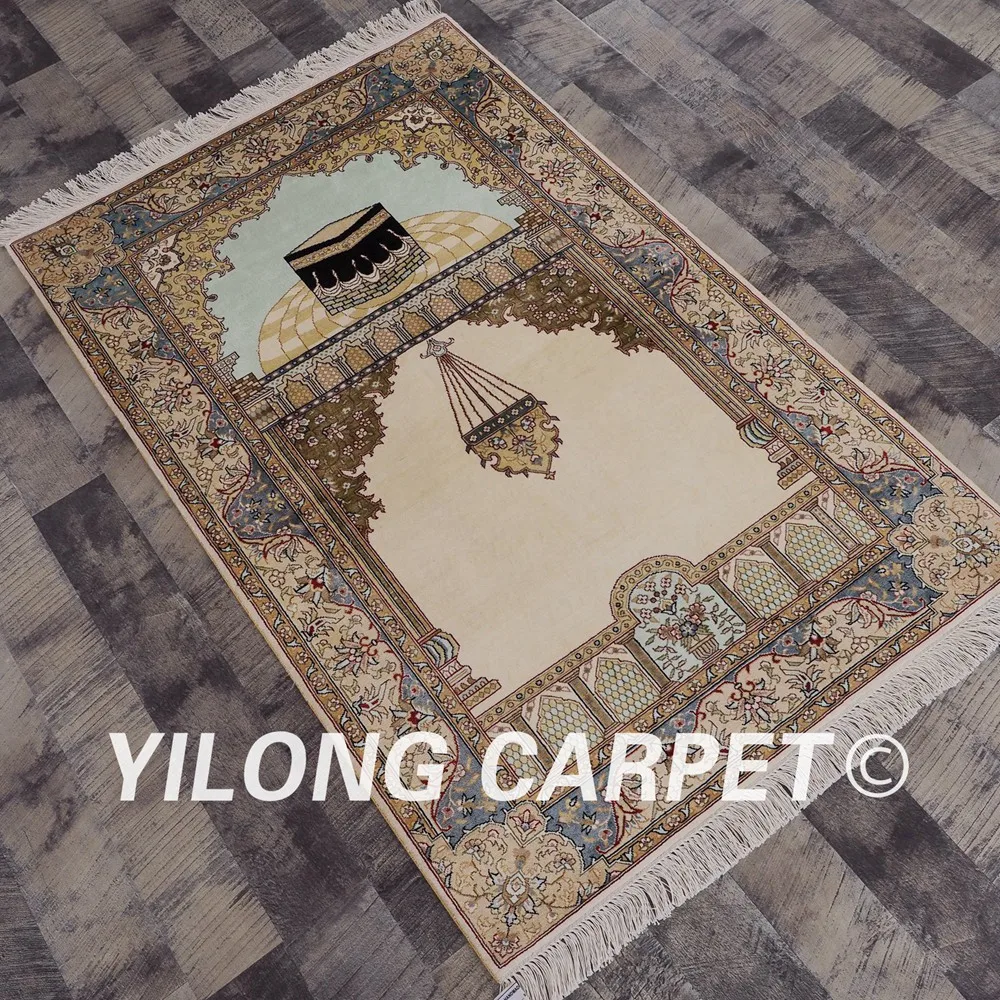 Yilong 2 5 'x4' Восточный Шелковый молитвенный коврик ручной работы персидский