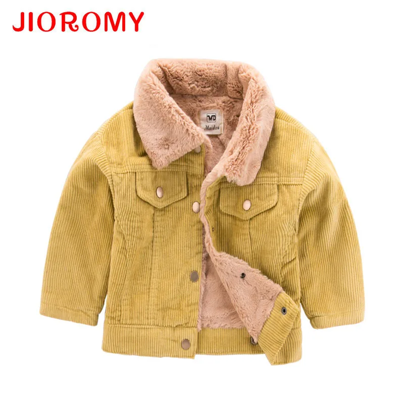 Пальто JIOROMY для маленьких мальчиков 2019 зимние пушистые плотные однотонные
