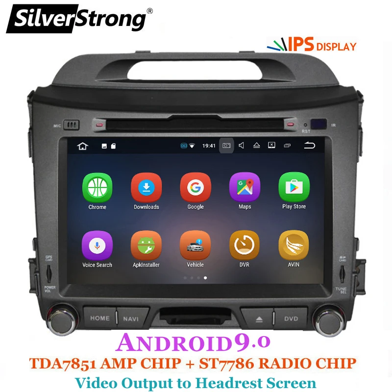 SilverStrong Android9.0 IPS 2 din Автомобильный мультимедийный автомобильный DVD плеер для KIA