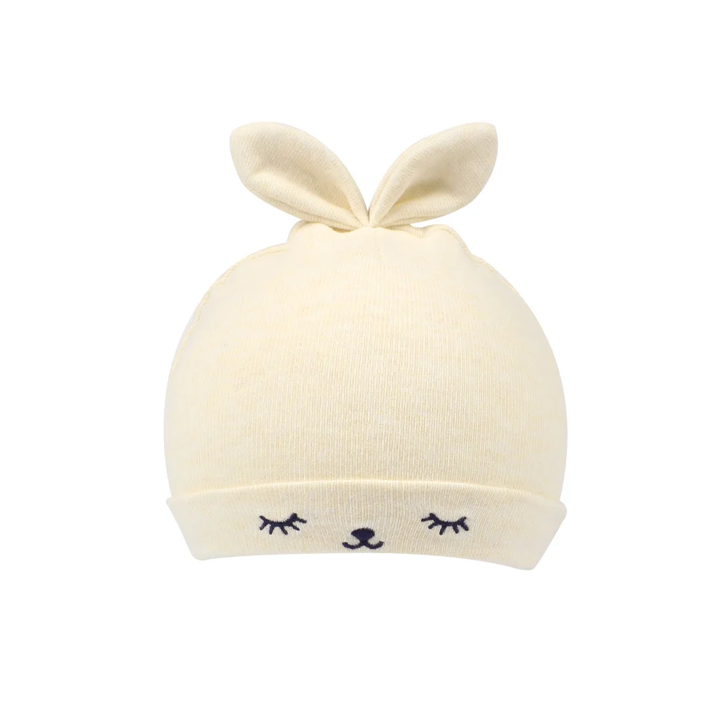 Cartoon Rabbit Baby Beanie Hat Cute Ears Newborn Tire Hat For Boys Cotton Comfortable Infant Beanie Spring Baby Girls Clothing (12)