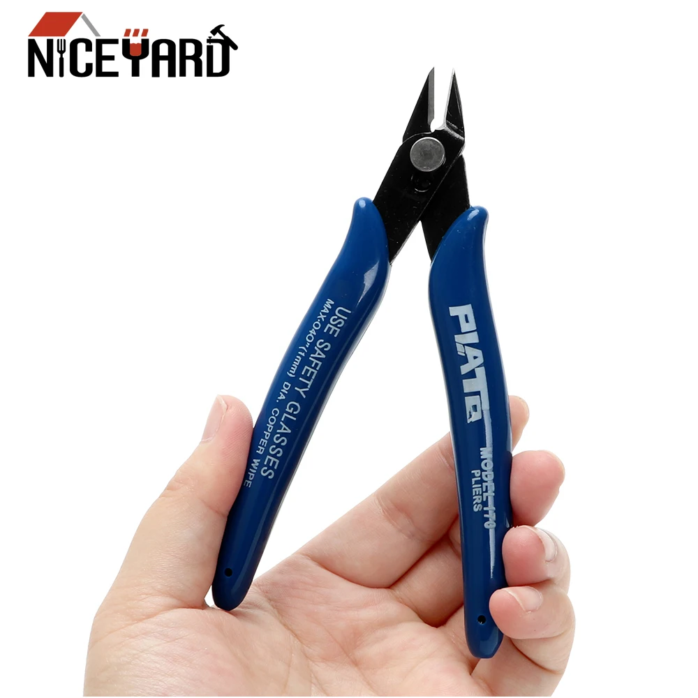 NICEYARD Electrical Wire Cable Plier Cutter Side Cutting Nippers Manganese Steel 170 Side Snips Flush Pliers Wire Hand Tools