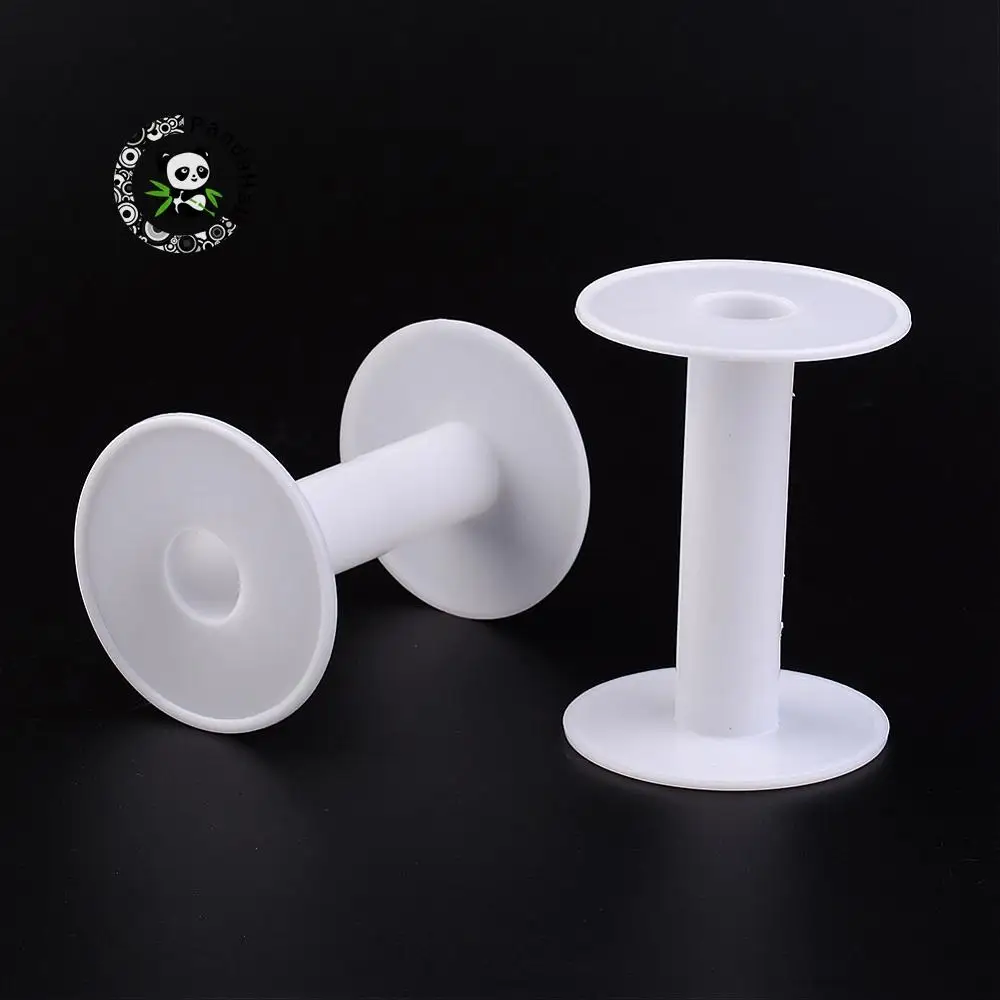 

Plastic Empty Spools for Wire, Thread Bobbins, White, about 67mm in diameter, 96mm high; backplane: 69mm in diameter, 3mm thick.