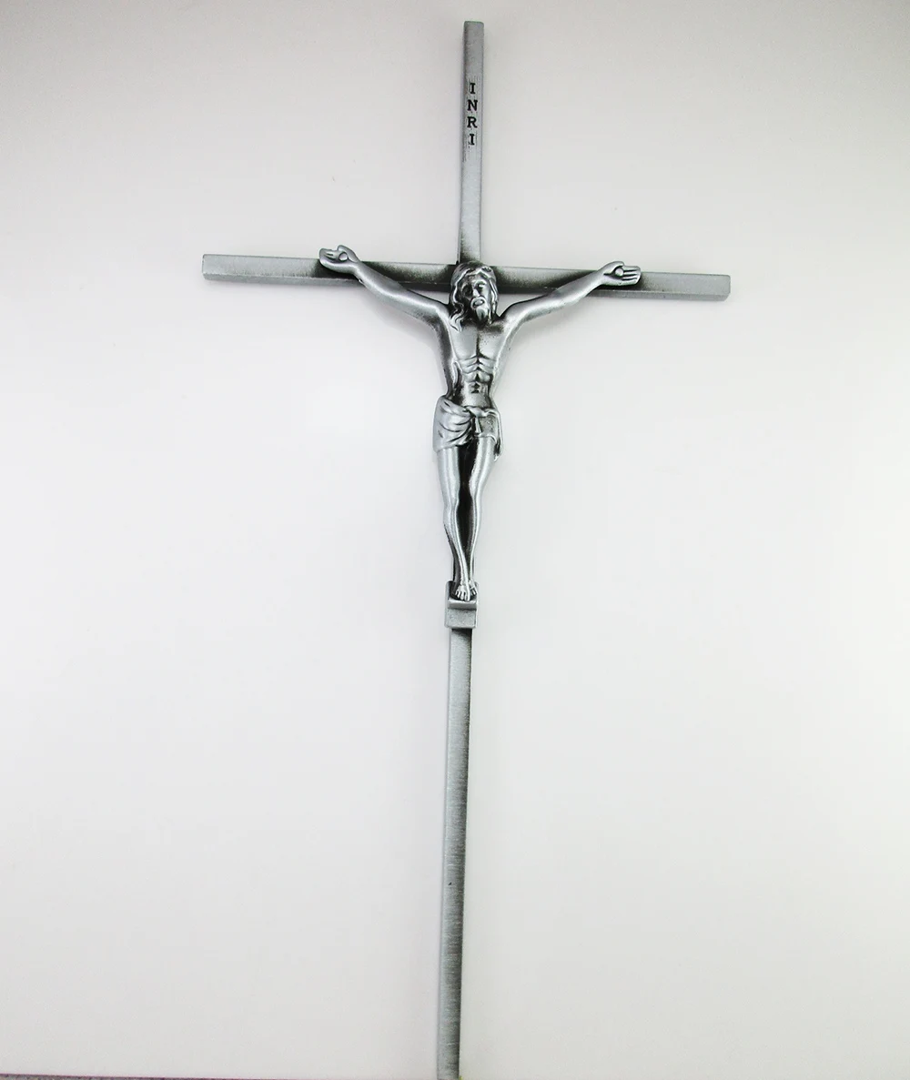 10 Inch Silver Big Christ on St. Benedict Crucifix Wall Crossin