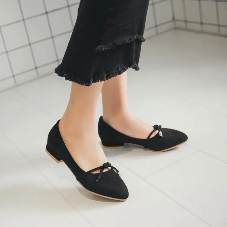 

Big Size 11 12 13 ladies high heels women shoes woman pumps Butterfly knot with pointed head, shallow mouth and thick heel