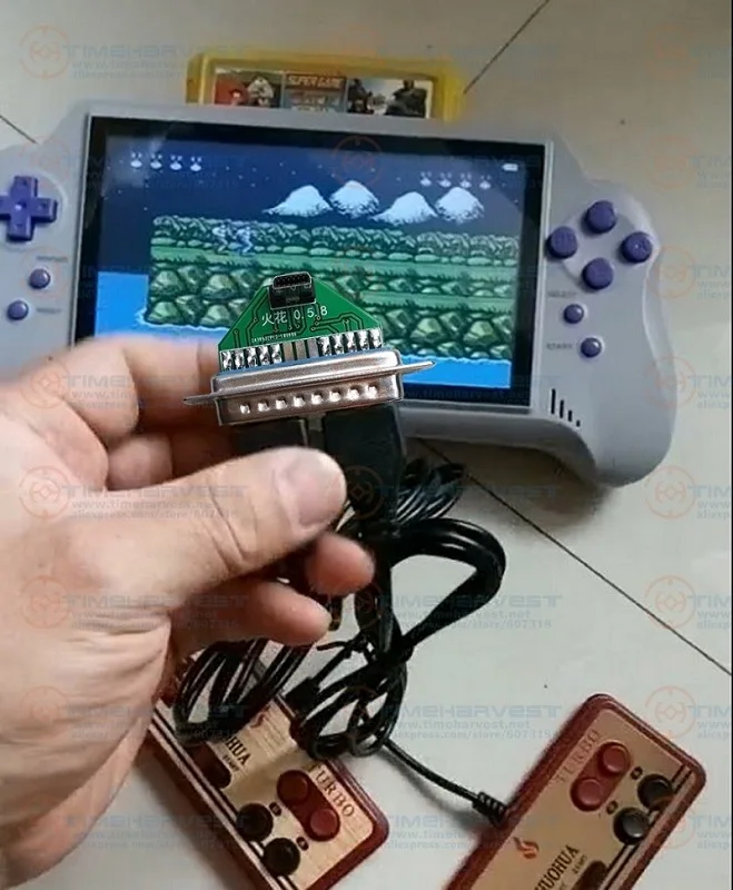 7 inch горизонтального ЖК-дисплей карман Семья компьютер Gameboy HDMI AV out play желтый FC карточная игра нужно заказ и доступен в течении 20 дней - Цвет: 500in1 and 9P joypad