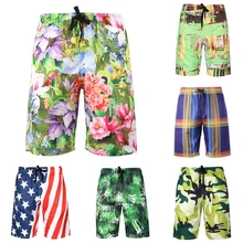 CALOFE/мужские быстросохнущие шорты для плавания с цветочным принтом размера плюс, эластичные свободные пляжные шорты, шорты для плавания, шорты для серфинга